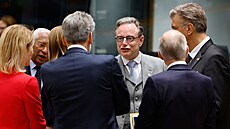 Belgický premiér Bart De Wever na summitu EU (23. �íjna 2025)