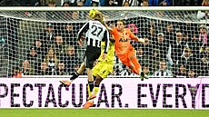 Nick Woltemade hlavou pekonává Antonína Kinského ve tvrtém kole poháru.