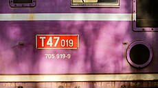 Lokomotivy i vagony stojí na nádra�í v Jind�ichov� Hradci.