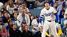 óhei Ohtani po odpálení homerunu ve tvrté smn.