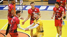 Lvi Praha slaví, ve �lutém Milan Moník.