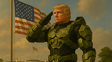 Donald Trump jako Master Chief