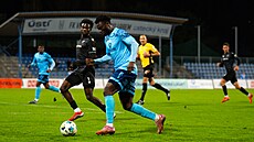 Zápas druhé fotbalové ligy Viagem Ústí nad Labem - Baník Ostrava. Solomon...