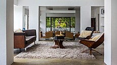 Dm Franka Lloyda Wrighta: interiér se vyznauje velkými otevenými,...