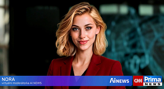 Virtuální moderátorka Nora bude divákm radit ve videopodcastu AI NEWS