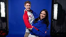 Madison Chocková a Evan Bates na mediálním setkání amerických olympionik� v New...