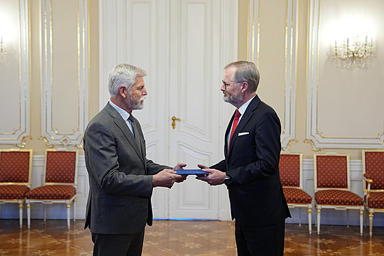 Prezident republiky Petr Pavel p�ijal na Pra�ském hrad� demisi vlády od...