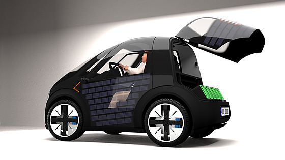 Automobil má zabudovaný systém vým�nných baterii, co� urychluje nabíjení.  