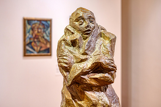 Z výstavy Kubismus v Museu Kampa, na snímku dílo naeho kubistického sochae...