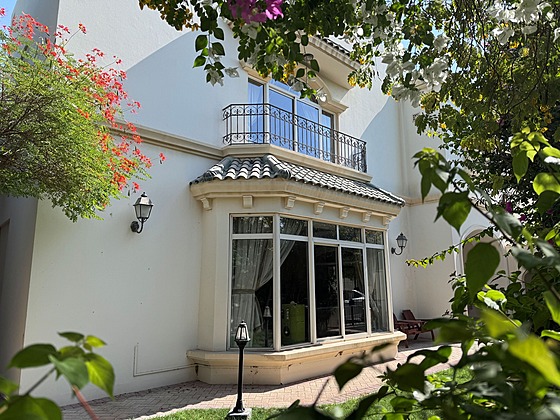 Díky úsilí zahradníka je v�e krásn� zelené, v silném kontrastu k �edi a písku...