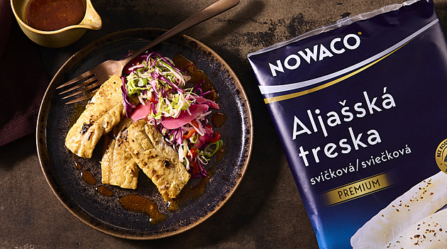 Marinovaná treska s nakládaným zázvorovým salátem