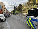 Ve Francouzsk ulici v Praze se stetla dv osobn auta (4. listopadu 2025)
