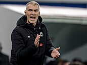 Plzeský trenér Martin Hyský bhem zápasu proti Slavii