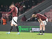 Zklamaní Matj Ryne a Jaroslav Zelený na konci zápasu s enstochovou.