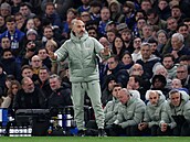 Enzo Maresca uklid�uje hrá�e Chelsea b�hem utkání s Wolverhamptonem.