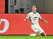 Wouter Burger z Hoffenheimu slaví branku.
