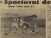 Slavia slavila první titul. Ped 100 lety ji od Sparty dlil jen chlup
