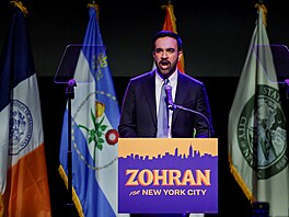 Nový starosta New Yorku Zohran Mamdani (4. listopadu 2025)