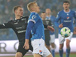 Jablonecký Mat�j Polidar (vlevo) a Michal Frydrych  z Baníku