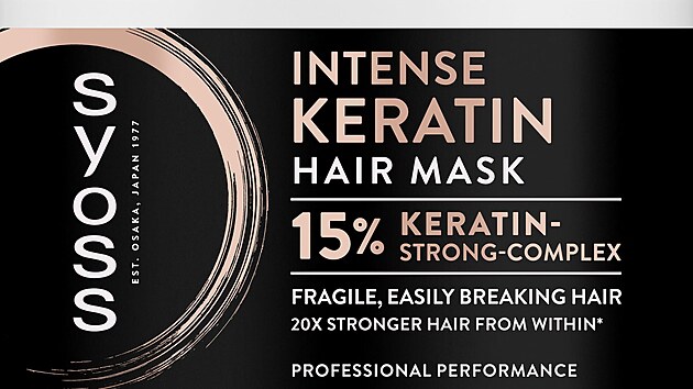 Syoss Intense Keratin: intenzivn� maska na vlasy s keratinem. P��e pro k�ehk� a l�maj�c� se vlasy, cena 265 K�