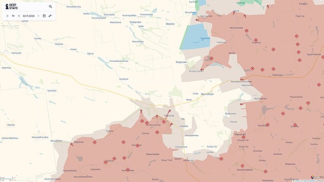 Situasi di medan perang dekat Pokrovsk mulai 2 November 2025