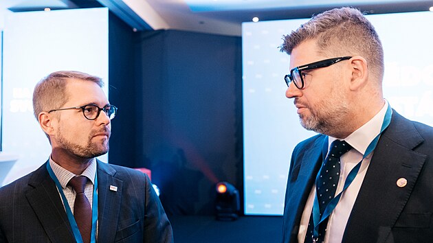 Nov� p�edseda TOP 09 Mat�j Ond�ej Havel a nov� prvn� m�stop�edseda Ji�� Posp�il