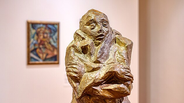 Z výstavy Kubismus v Museu Kampa, na snímku dílo na�eho kubistického socha�e...