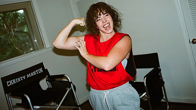 Here�ka Sydney Sweeney jako boxersk� legenda Christy Martinov� p�i nat��en� filmu Christy (New York, 24. ��jna 2024)