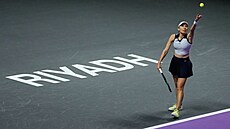 Jekatrina Alexandrovová se chystá na podání v utkání Turnaje mistry proti...