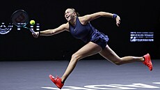 Amanda Anisimovová s obrovským úsilím dobíhá míek.