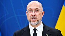 Ukrajinský ministr obrany Denys �myhal a �védský ministr obrany Pal Jonson...