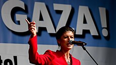 Sahra Wagenknechtová na akci na podporu Gazy (13. zá�í 2025)
