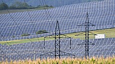 Fotovoltaické panely mezi obcemi Svitávka a Chrudichromy na Blanensku.