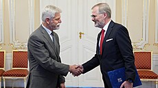 Prezident republiky Petr Pavel p�ijal na Pra�ském hrad� demisi vlády od...