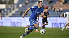 Liberecký Raimonds Krollis v utkání se Slováckem.