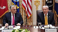 Prezident Spojených stát� Donald Trump p�ivítal ma�arského premiéra Viktora...