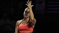 Aryna Sabalenková b�hem finále Turnaje mistry�