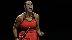Aryna Sabalenková b�hem finále Turnaje mistry�