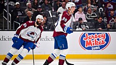 Martin Neas se raduje z gólu, za ním pijídí vousatý obránce Brent Burns.