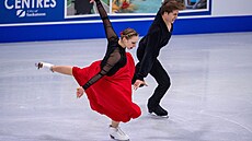 Kate�ina a Daniel Mrázkovi b�hem tréninku na sv�j volný tanec p�ed Grand Prix v...