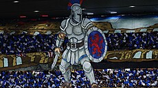 Choreo fanou�k� Rangers p�ed utkáním s AS �ím.