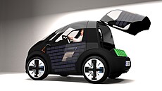 Automobil má zabudovaný systém výmnných baterii, co urychluje nabíjení.  