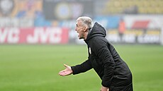 Kou Plzn Martin Hyský proívá zápas.