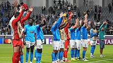 Fotbalisté Pafosu oslavují historicky první výhru v Lize mistr�.