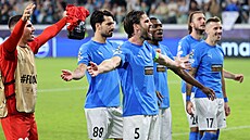 D�kova�ka fotbalist� Pafosu po historicky první výh�e v Lize mistr�.