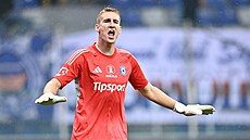 Olomoucký gólman Jan Koutný v utkání proti Mladé Boleslavi.