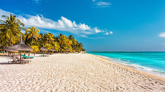 Plá� Le Morne na ostrov� Mauricius