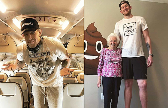 Kdokoli se na mu�e podívá, hledí mu do oblasti b�icha. Je toti� o dost v�t�í...