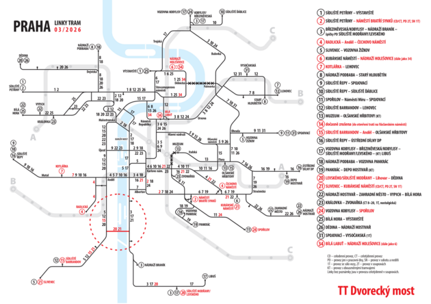 Dvorecký most změní trasy MHD. Jak od soboty pojedou tramvaje a autobusy?