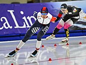 Martina Sáblíková v závod na 3000 metr v Salt Lake City.